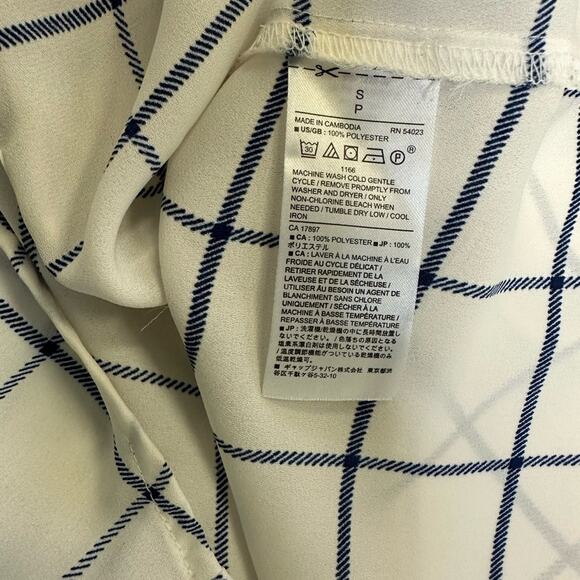 Banana Republic Sheer Windowpane Plaid Button-Down Blouse Size S - Picture 6 of 10
